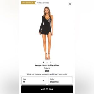 h:ours Black Dress with Lace Accent